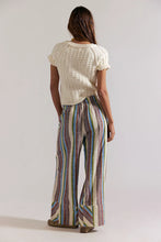 Load image into Gallery viewer, Free People Day's End Linen Striped Pull-On Pants/Ivory Combo