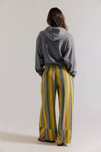 Load image into Gallery viewer, Free People Day's End Linen Striped Pull-On Pants/Butter Yellow Combo