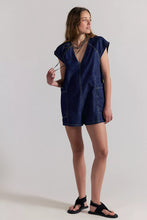 Load image into Gallery viewer, Free People Free Fall Denim Romper/aDeep Blue