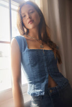 Load image into Gallery viewer, Free People Marilyn Denim Corset/Sunlight