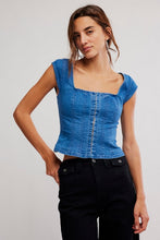 Load image into Gallery viewer, Free People Marilyn Denim Corset/Sunlight