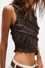 Load image into Gallery viewer, Free People Pink Sands Smocked Top/Chocolate