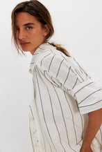 Load image into Gallery viewer, Free People We The Free Seaside Cotton Stripe Shirt/Ivory Combo