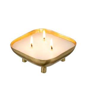 Footed Tray Candle S Amber Spruce