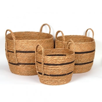 Round Hyacinth Basket X3