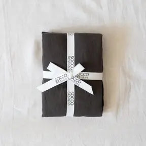 Socco Linen Tea Towel Charcoal