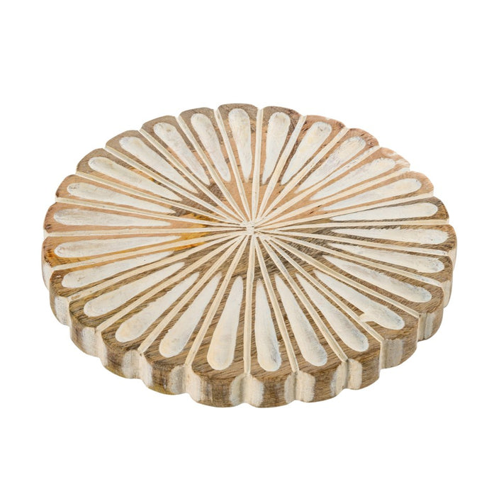 Dahalia Wooden Tray, Round