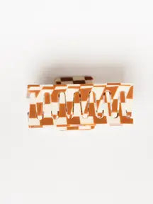 Nat& Noor Brown Checkered Claw Clip