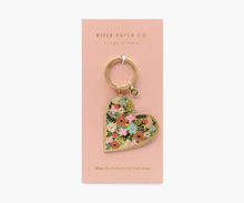 Load image into Gallery viewer, Rifle Paper Floral Heart  Enamel Key Chain