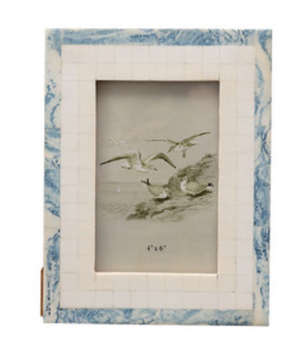Resin Photo Frame Blue& Ivory