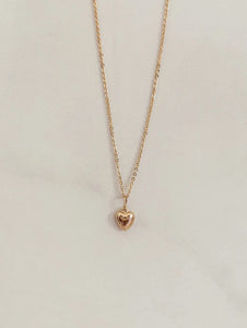 Puff Heart Necklace  Gold