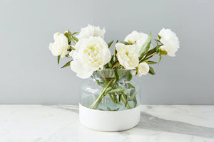 White Colour Block Flower Vase