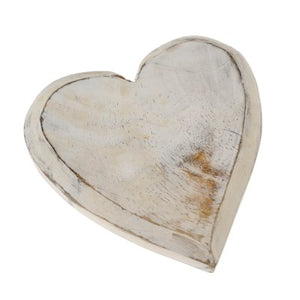 Wooden Heart L Whitewashed