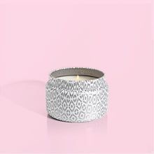 Load image into Gallery viewer, Valcano White Signature Printed Travel Tin Candle