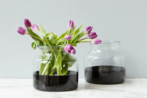 Etu Home Black Colour Block Flower Vase