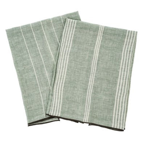 Pinstripe Linen Towel S/2