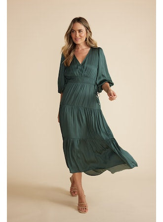 Mink Pink Anya Wrap Front Midi Dress – Thecottageboutique