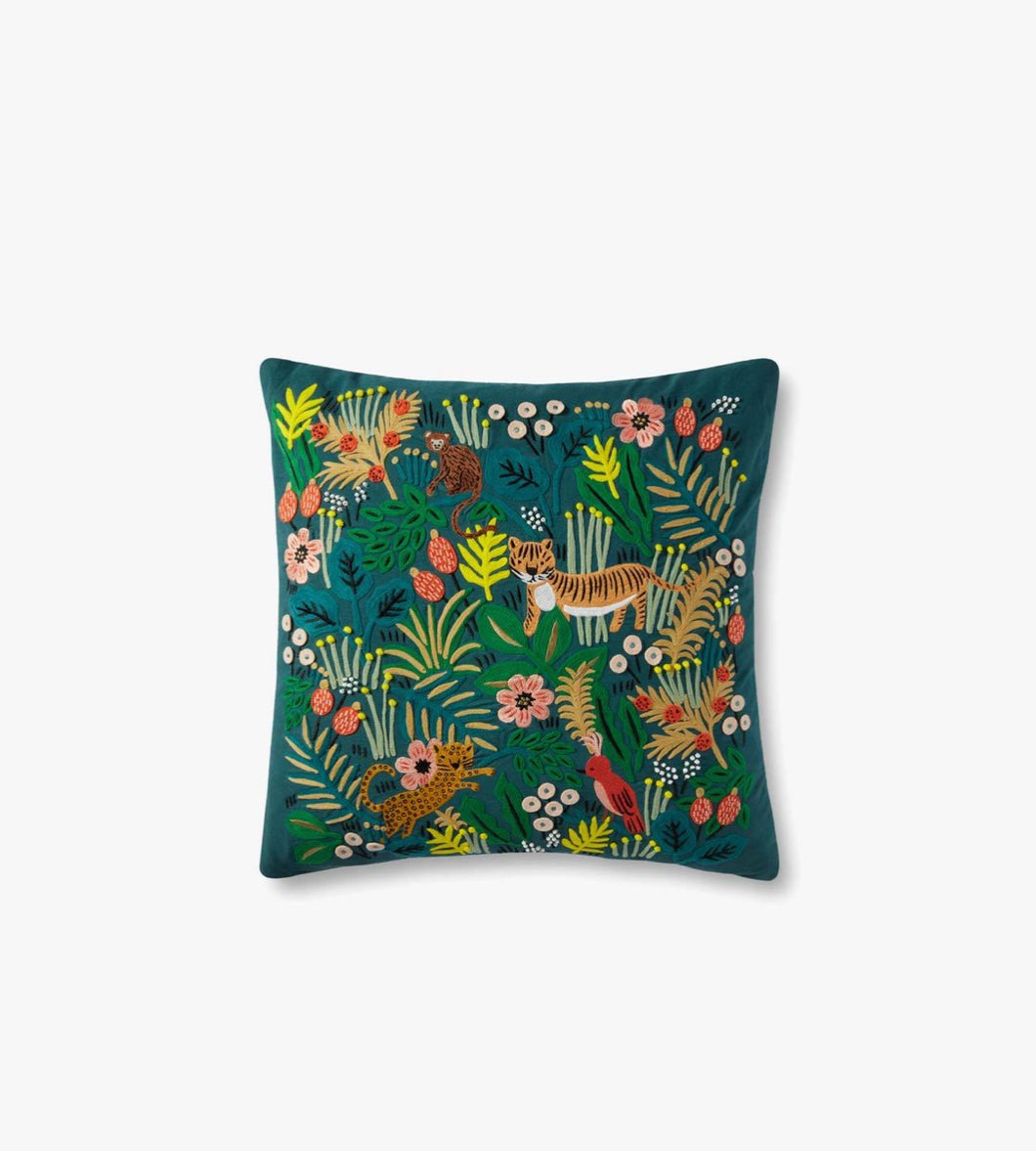 Jungle Embroidered Pillow