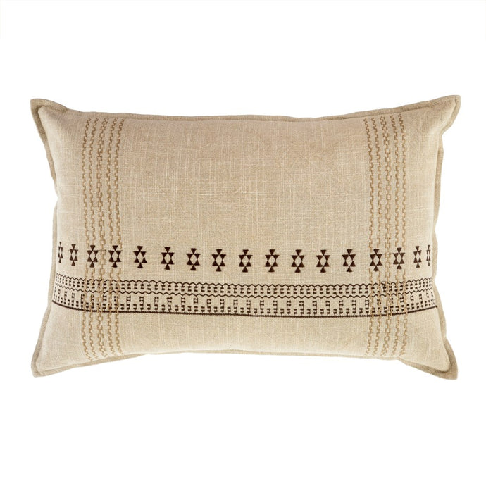 Mekhi Embroidered Pillow Brown
