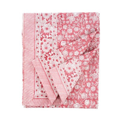 Primrose Blockprint Tablecloth Pink