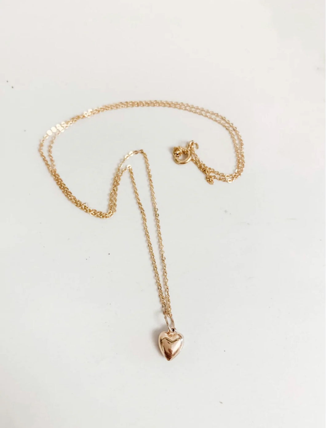 Puff Heart Necklace  Gold