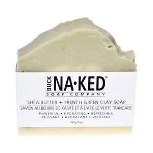 Buck Naked Shea Butter & French Green Clay Soap - 140g/5oz