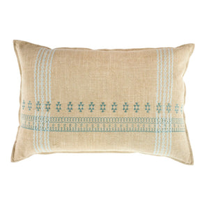 Mekhi Embroidered Pillow Blue