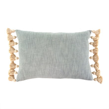 Load image into Gallery viewer, Bora Tassel Pillow, Duck Egg 16x24