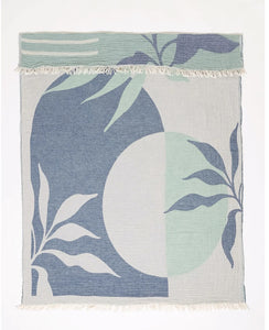 Tofino Towel Co Terra Botanical Throw /Denim Sage