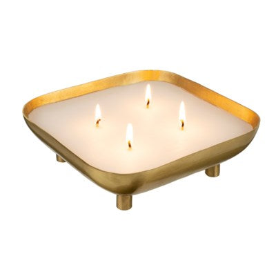Footed Tray Candle L Amber Spruce